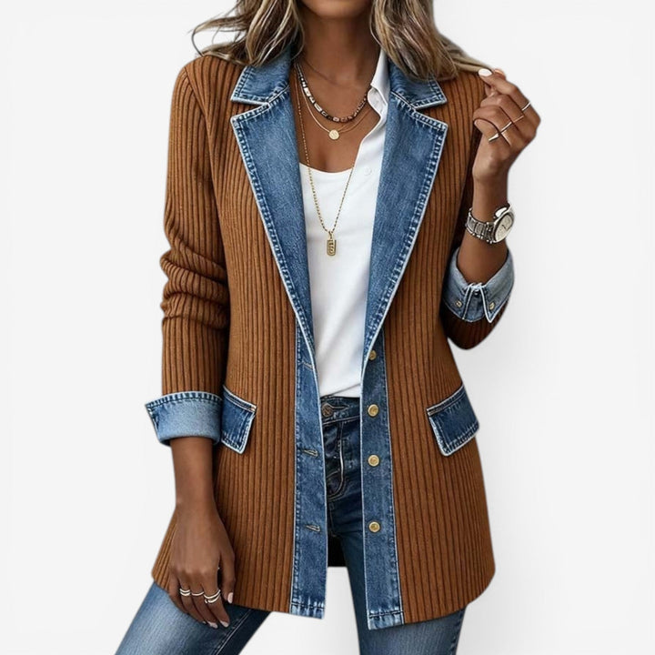 Tina™ | Afslappet denim mix jakke