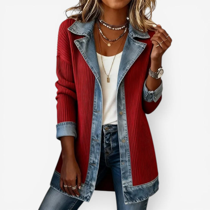 Tina™ | Afslappet denim mix jakke