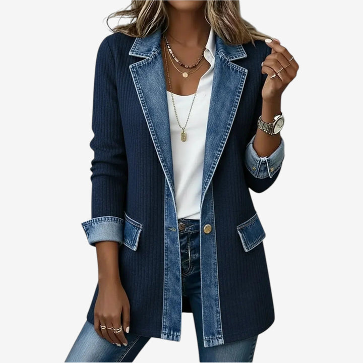 Tina™ | Afslappet denim mix jakke