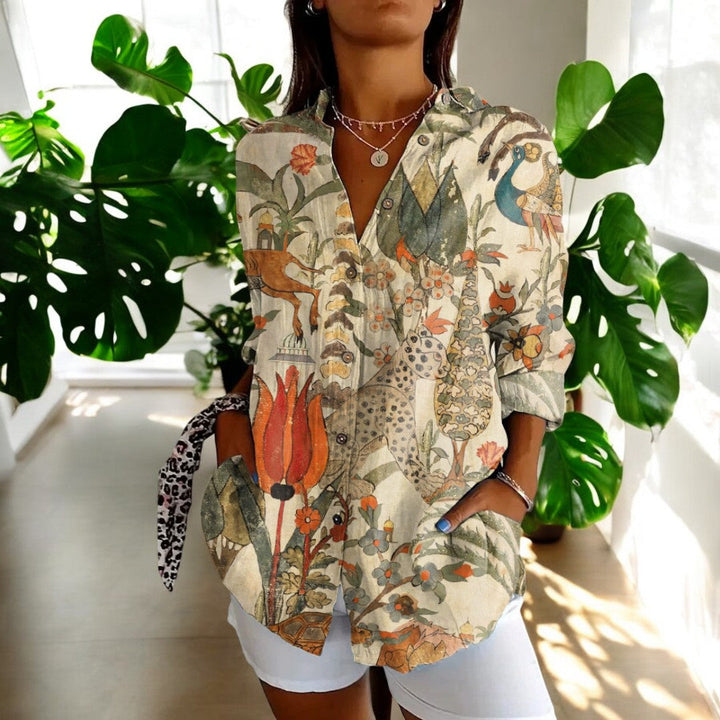 Carrol™ | Elegant bluse med kunstnerisk print