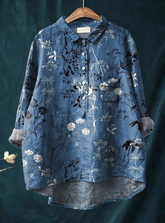 Betty™ | Kunstnerisk blomsterskjorte i hør
