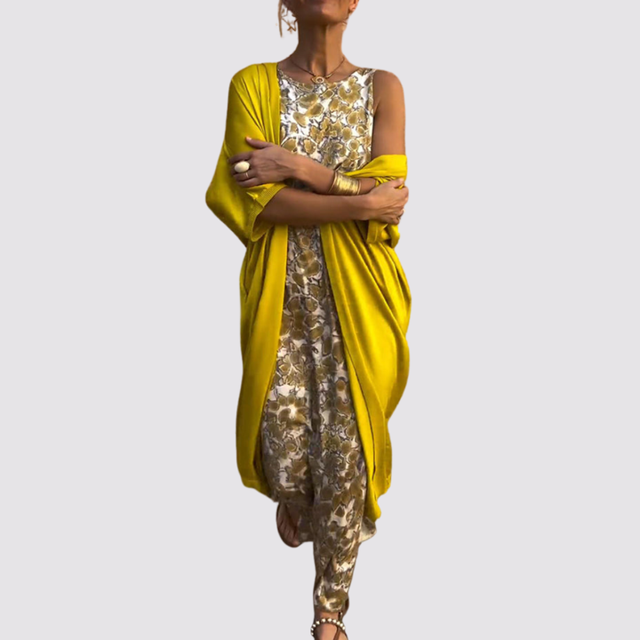 Sabine™ | Elegant kjolesæt med cardigan