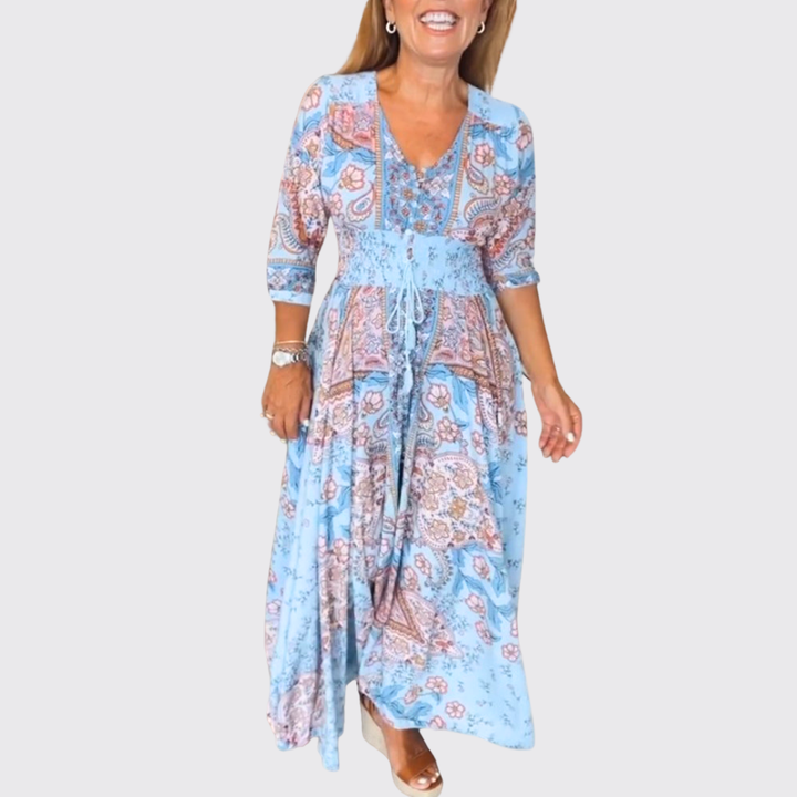 Anita™ | Elegant boho-maxikjole med bælte