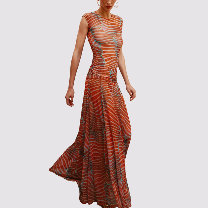 Giannina™ | Elegant lang kjole med print