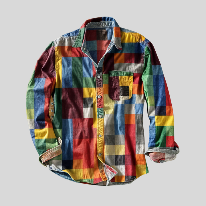 Anders™ | Patchwork skjorte med brystlomme