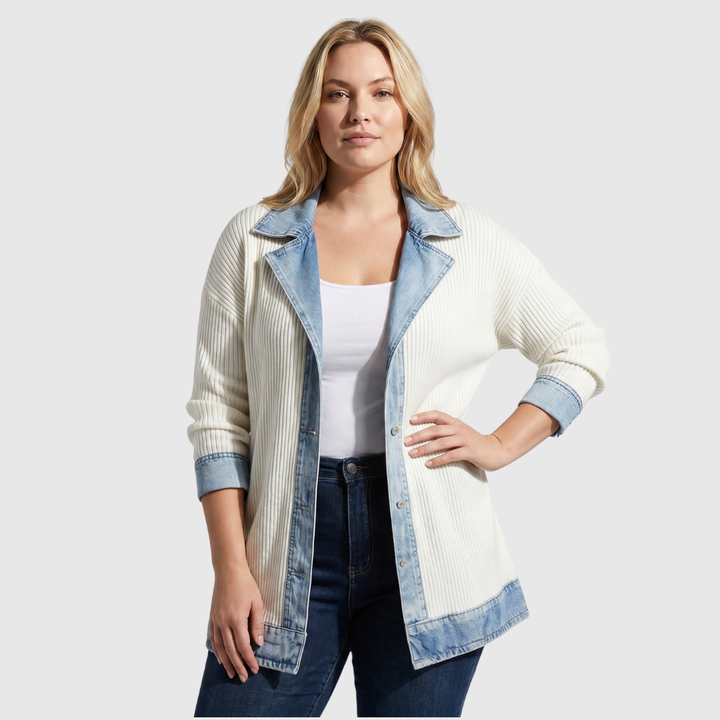 Tina™ | Afslappet denim mix jakke