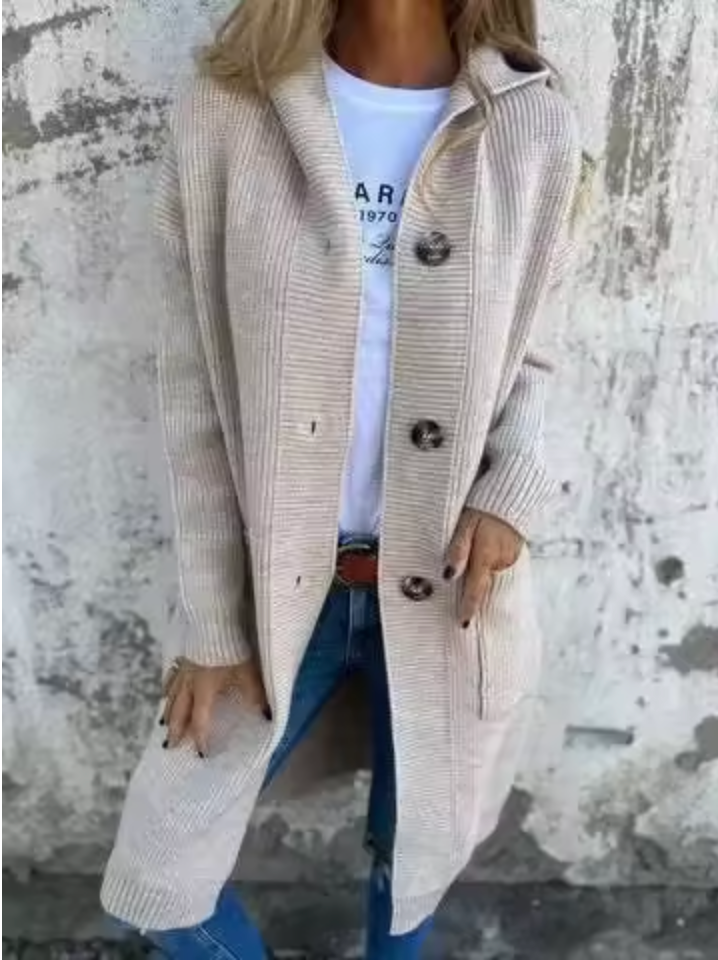 Viola™ | Blød lang cardigan med knapper