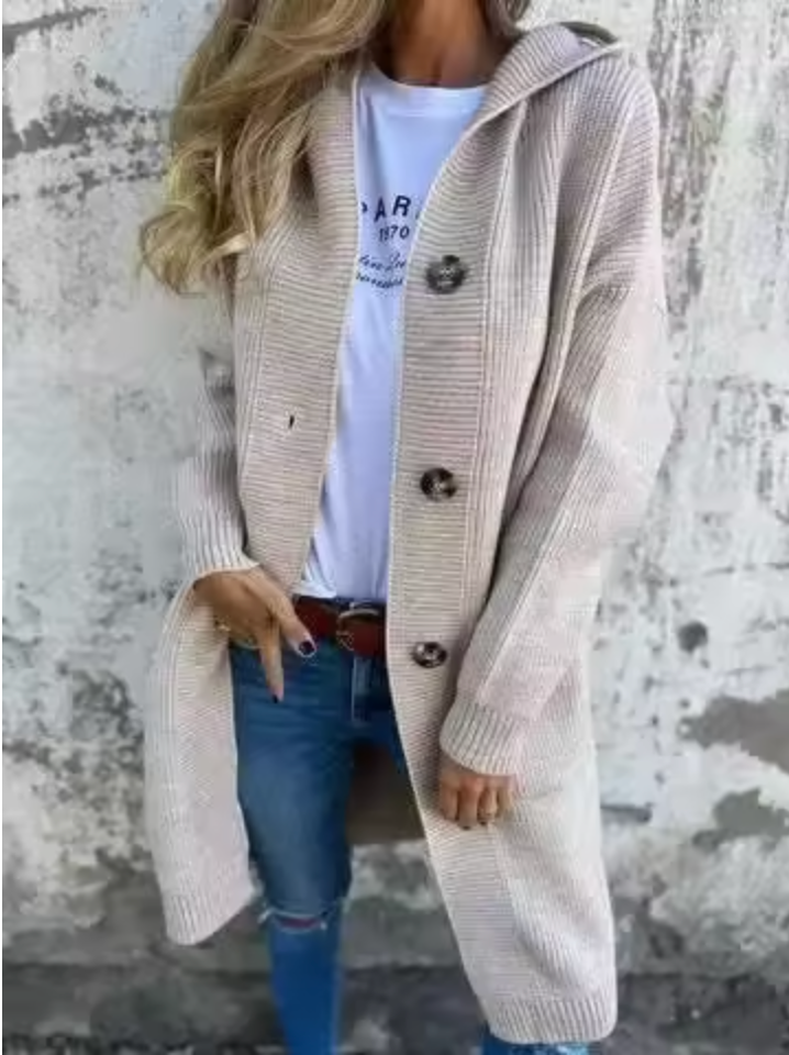 Viola™ | Blød lang cardigan med knapper