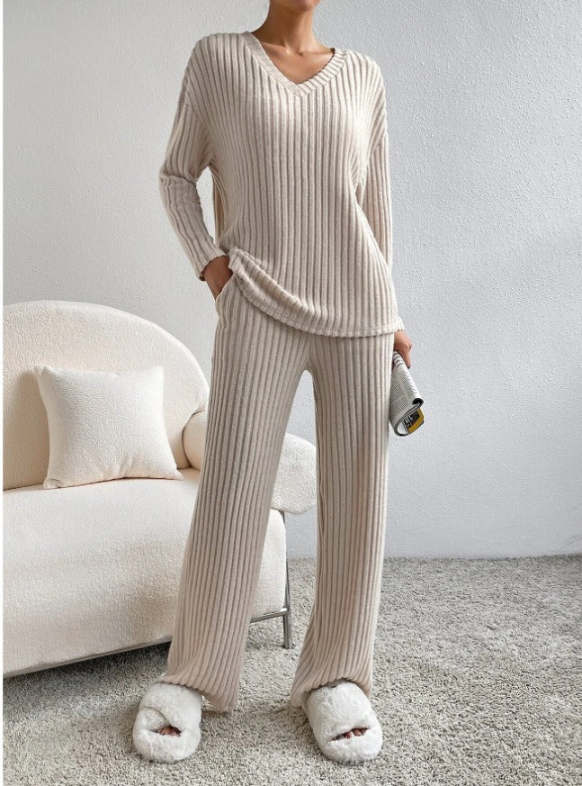 Isabella™ | Elegant ribstrikket loungewear-sæt