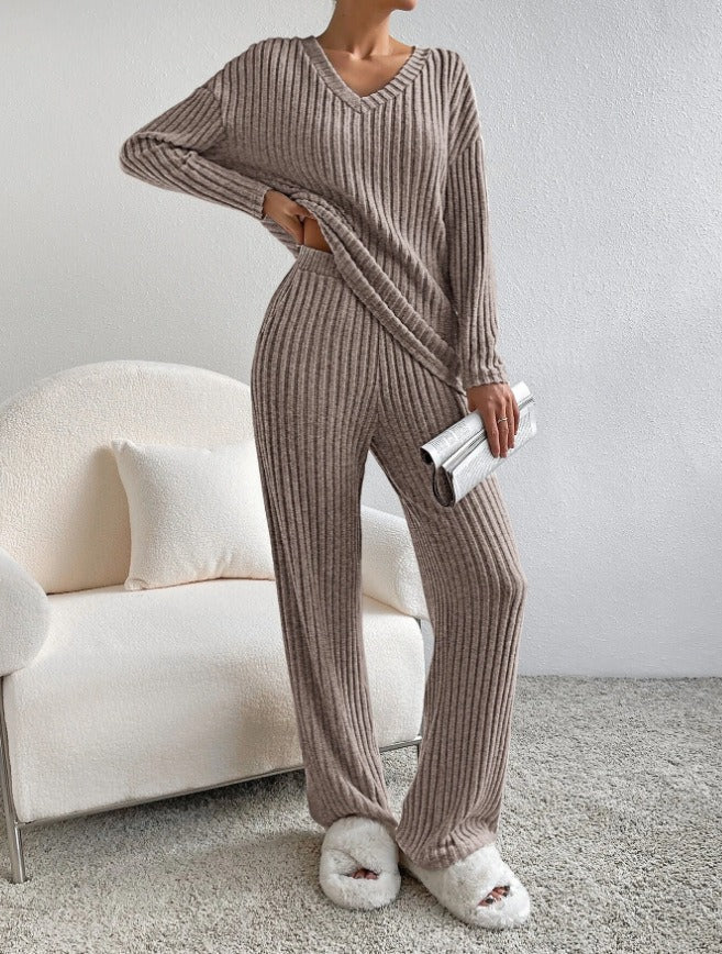 Isabella™ | Elegant ribstrikket loungewear-sæt