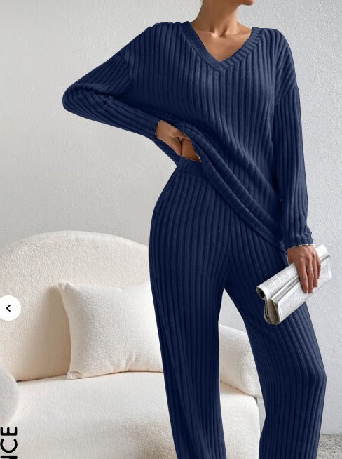 Isabella™ | Elegant ribstrikket loungewear-sæt