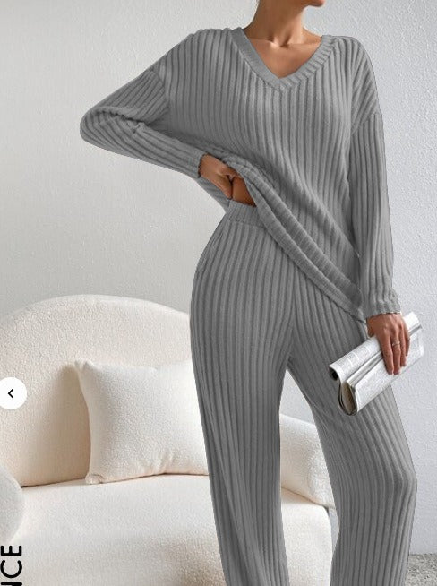 Isabella™ | Elegant ribstrikket loungewear-sæt