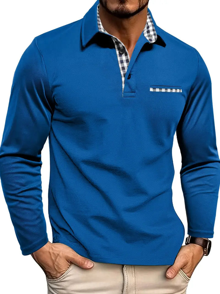 Renzo™ | Elegant langærmet polo med kontrastdetaljer
