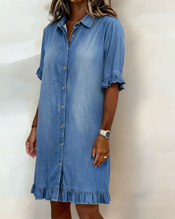 Anne™ | Rynket denimkjole