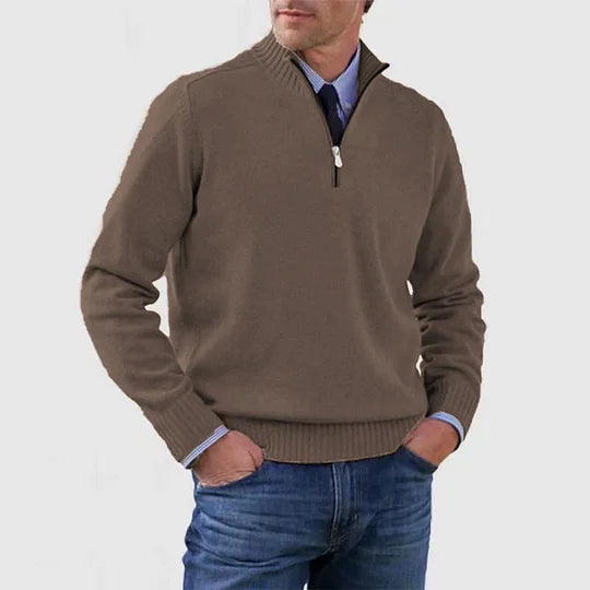 Vittorio™ | Elegant sweater med halv lynlås