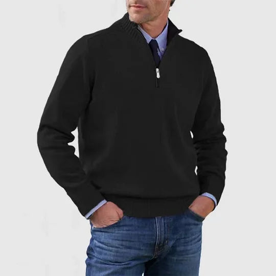 Vittorio™ | Elegant sweater med halv lynlås