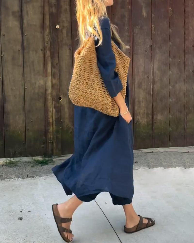 Fay™ | Komfortabelt sæt i hør med lang top