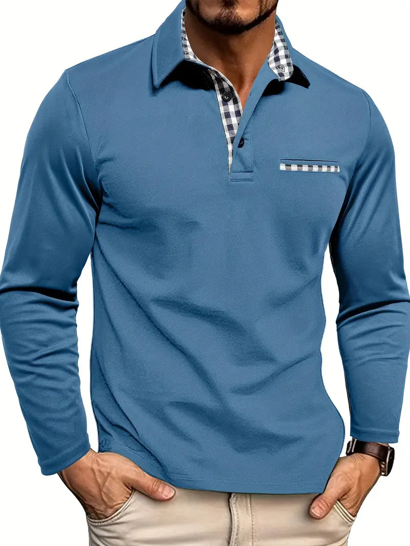 Renzo™ | Elegant langærmet polo med kontrastdetaljer