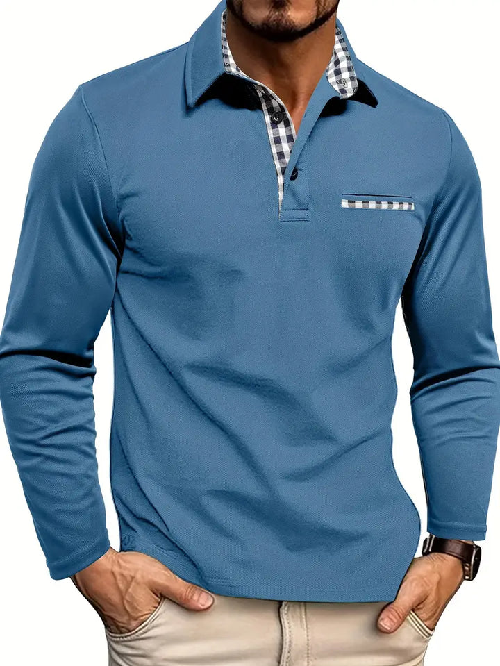 Renzo™ | Elegant langærmet polo med kontrastdetaljer