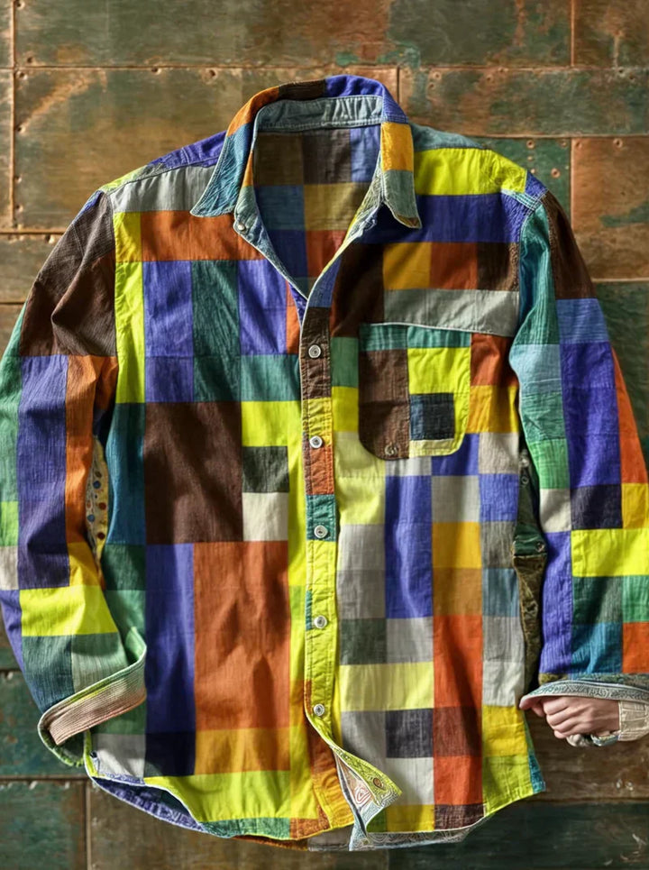 Anders™ | Patchwork skjorte med brystlomme