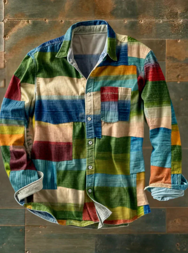 Anders™ | Patchwork skjorte med brystlomme
