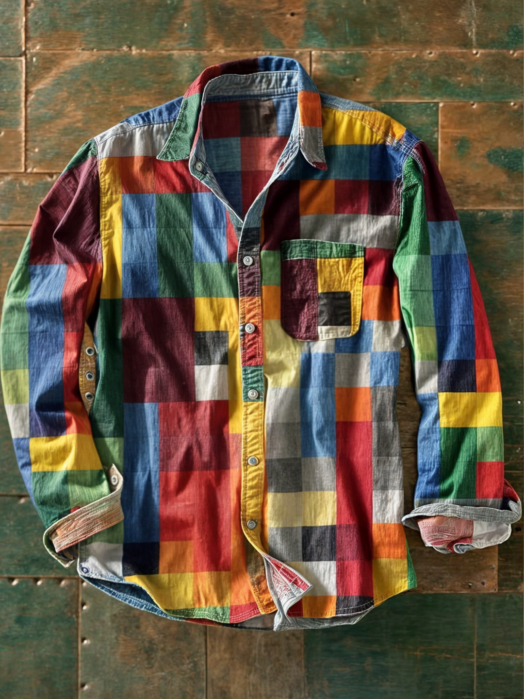 Anders™ | Patchwork skjorte med brystlomme