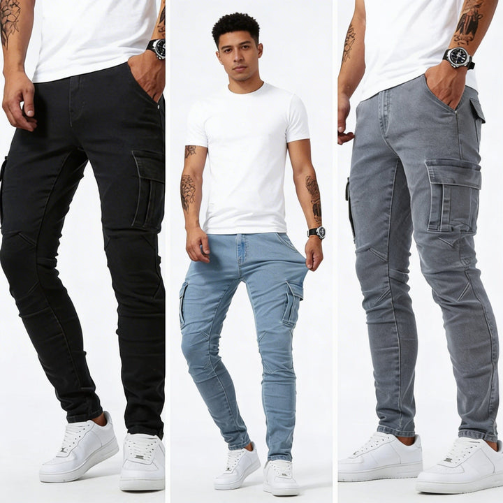 Arne™ | Cargo jeans med stretch