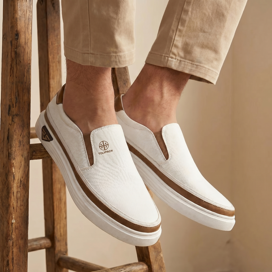 Aksel™ | Sorte slip-on lædersneakers