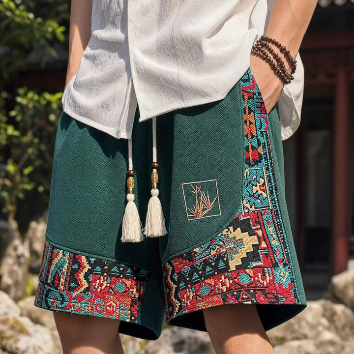 Matteo tapestry-shorts look