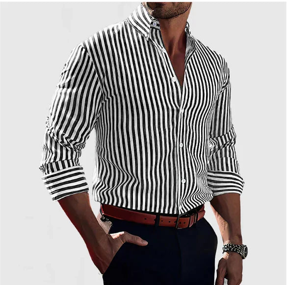 Silvio™ | Elegant slim-fit skjorte med striber