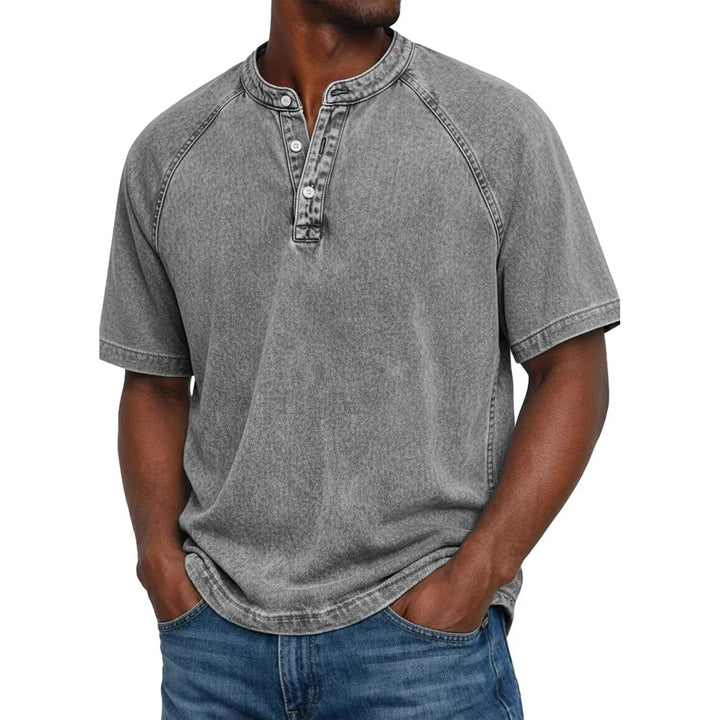 Bastian™ | Henley i vintage denim