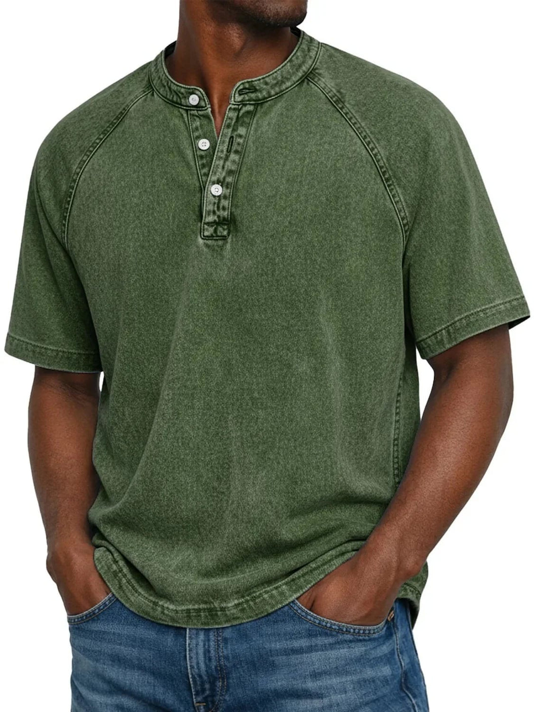 Bastian™ | Henley i vintage denim