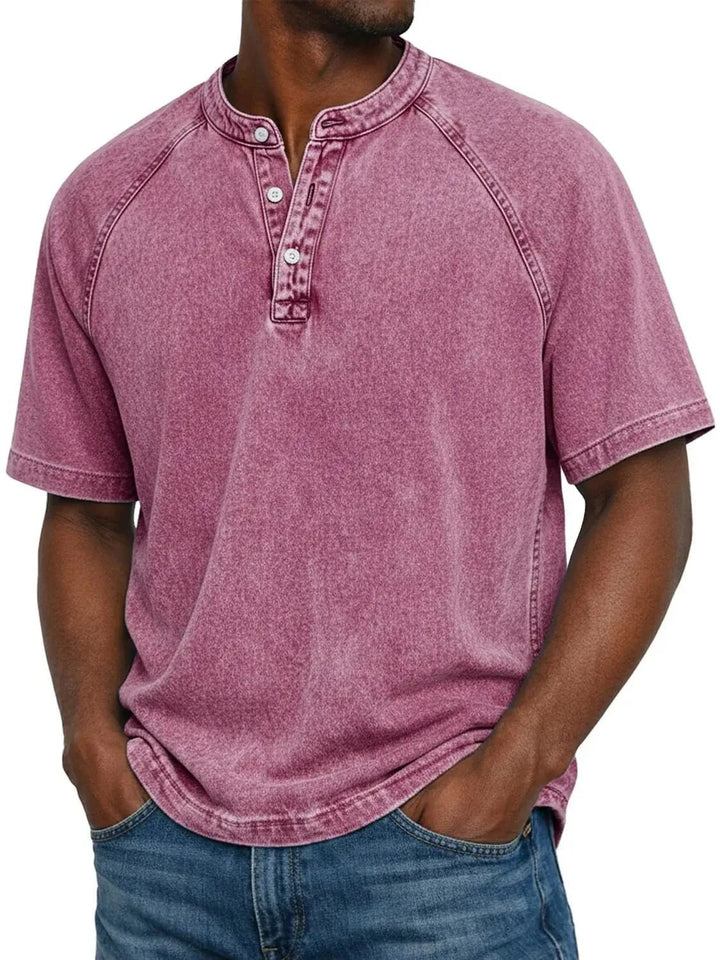 Bastian™ | Henley i vintage denim