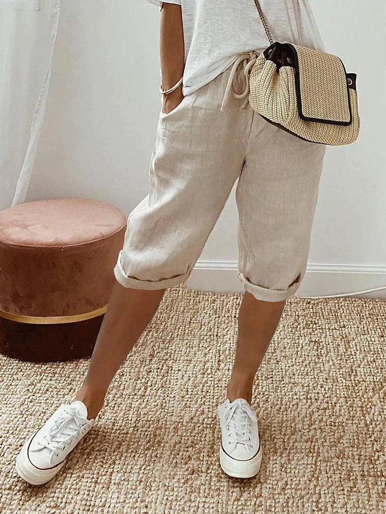 Heidi™ | Shorts i bomuld og hør